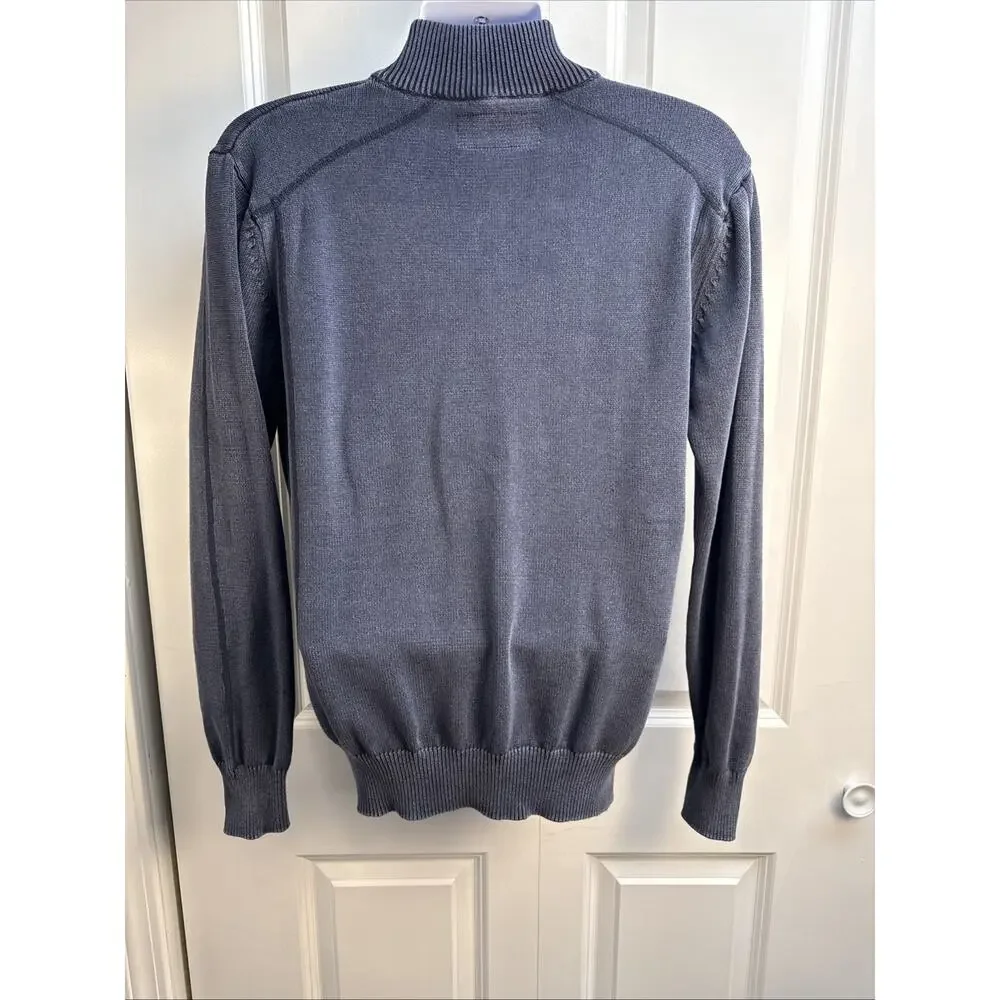 BKE‎ Men's Large Blue Ryder 1/4 ButtonHenley Sweater Knit Cotton Pullover Casual